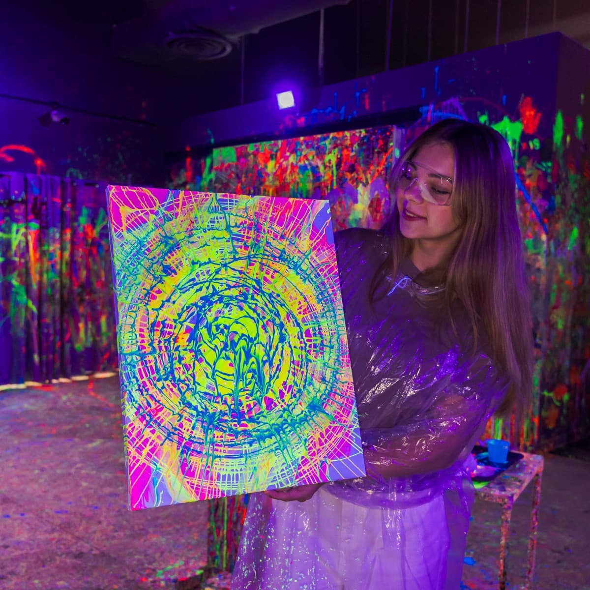 Finished UV neon artwork at The Paint Corner