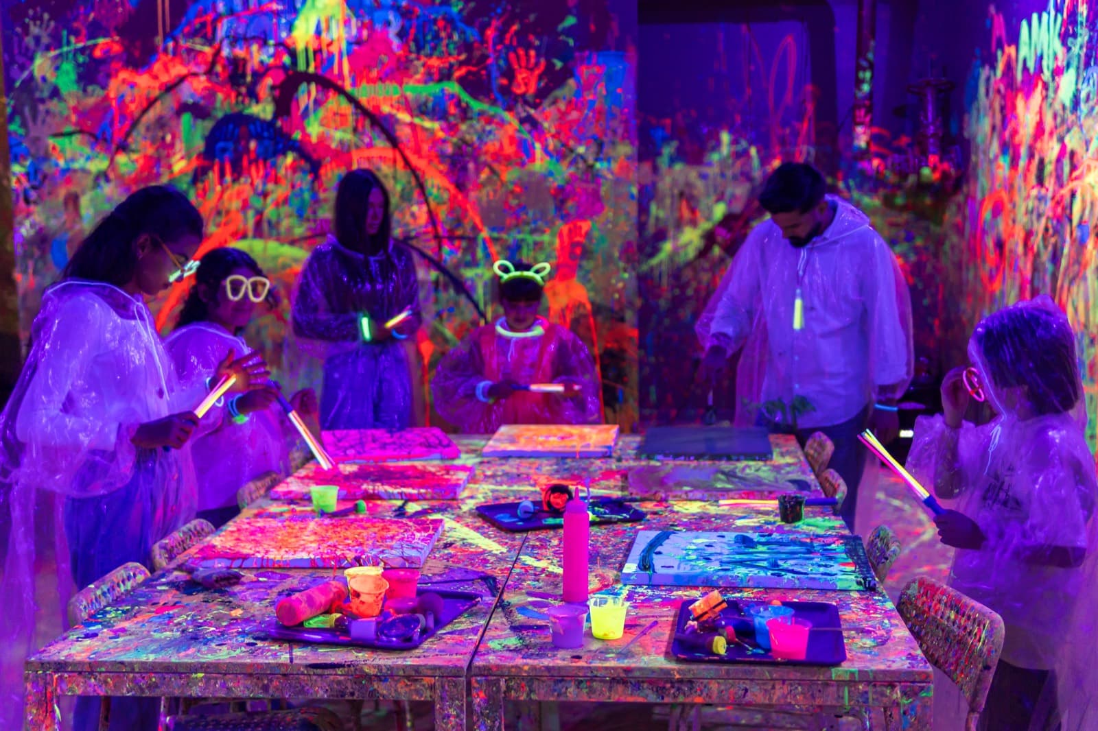 UV neon birthday party in full swing