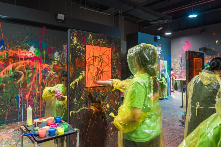 Kids wall painting at party